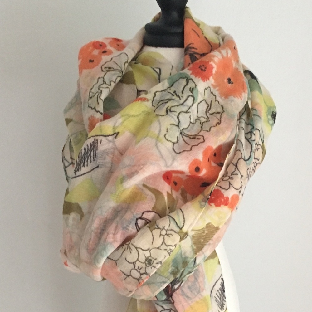 J. Crew flower print lightweight scarf